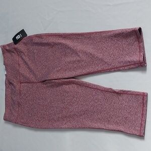 IDEOLOGY Womens high Rise crop‎ leggings Back pocket athletic swet wine XL